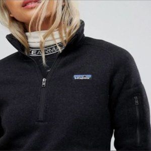 Black Pategonia Women's Better Sweater 1/4-Zip Fleece